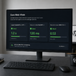 WordPress Core Web Vitals dashboard showing LCP INP and CLS metrics