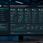 WordPress to Next.js migration roadmap on a large monitor