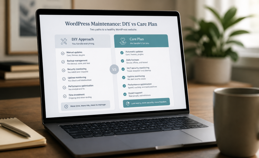 WordPress Website Care Plan vs DIY Maintenance