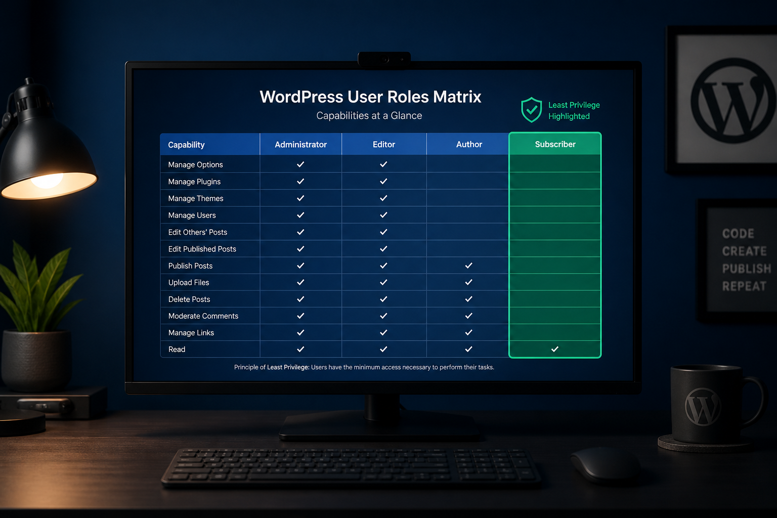 Least Privilege WordPress User Roles Explained