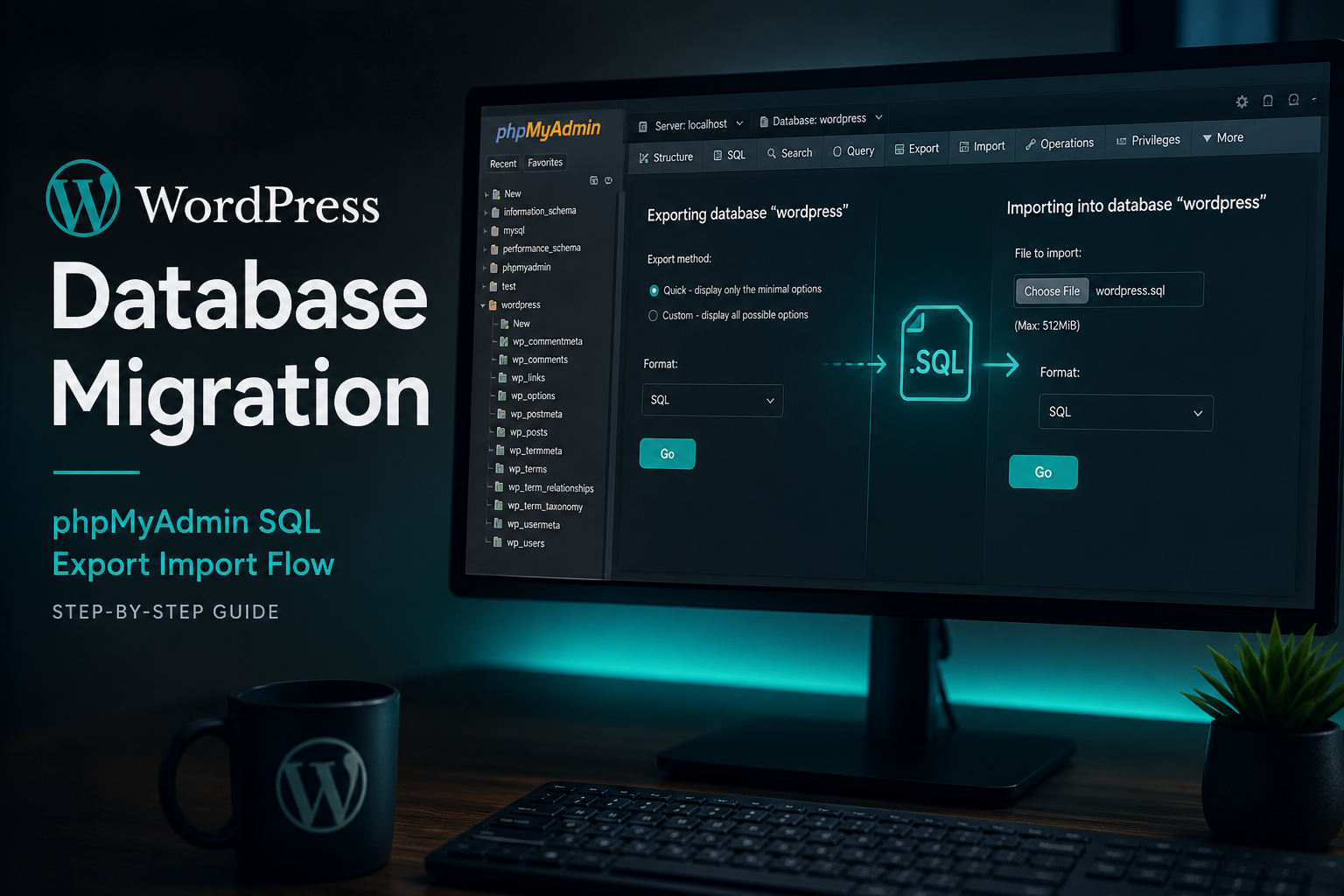 WordPress Database Migration Guide (Export, Import, URL Updates)