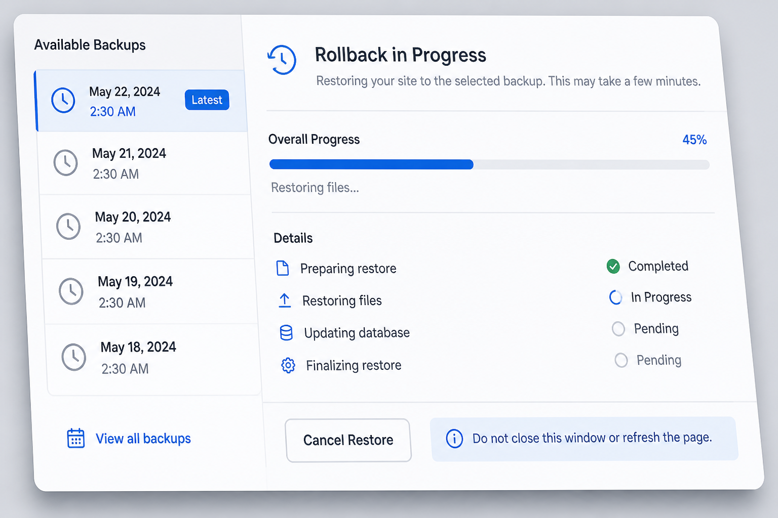 WordPress Migration Rollback Plan (Before You Cut Over)
