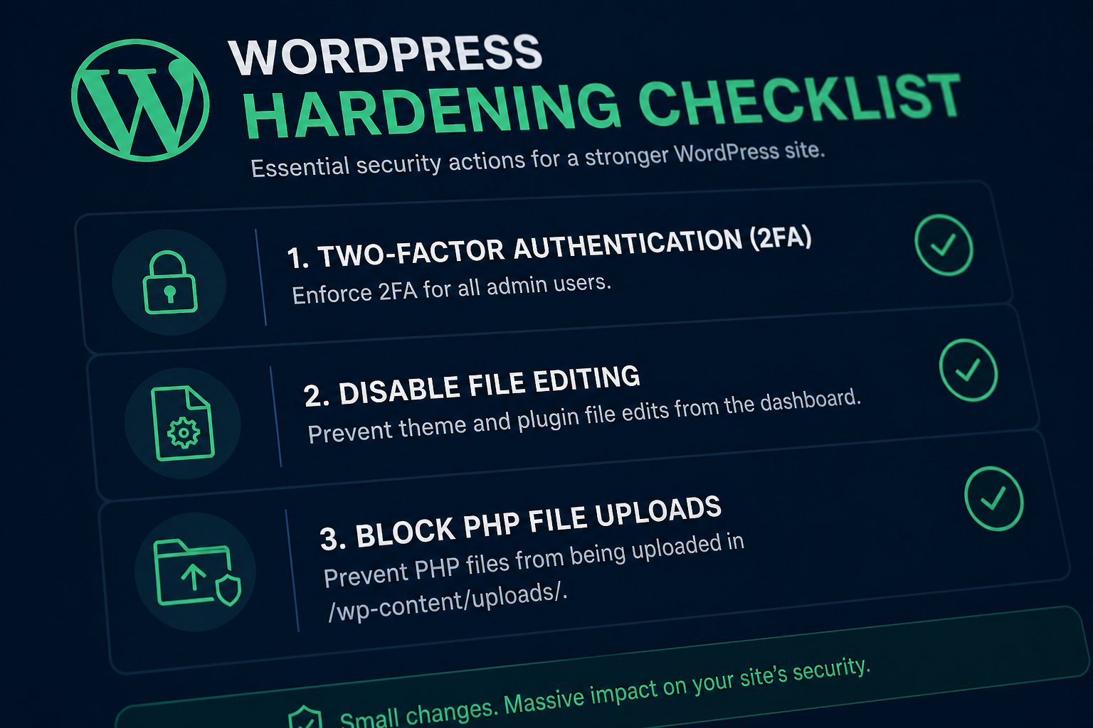 WordPress Security Hardening Checklist (2026)