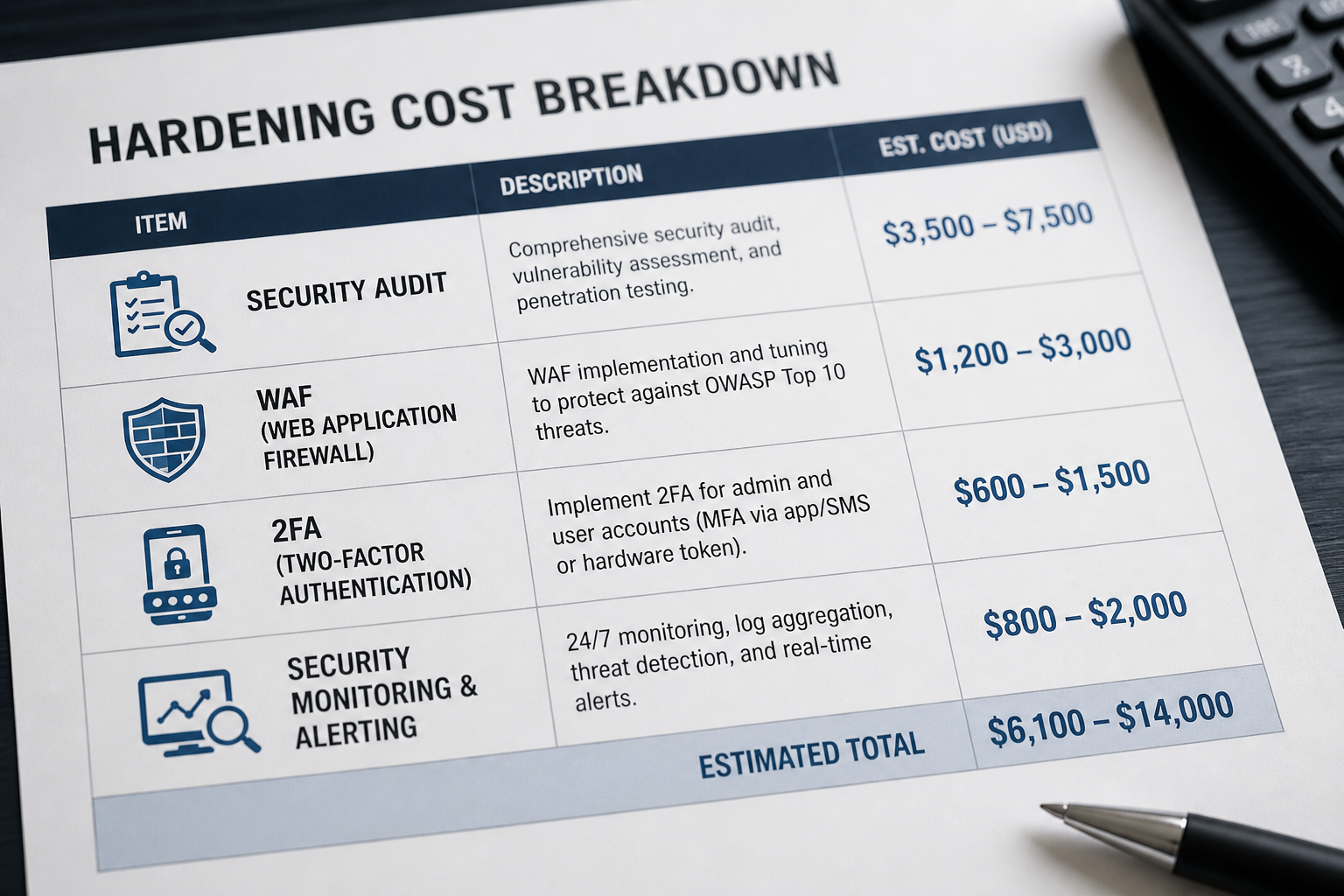 WordPress Security Hardening Cost (2026)